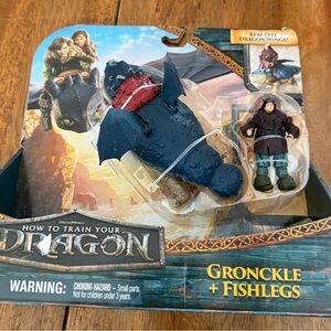 Dreamworks Gronckle and Fishlegs Figure Set - Blue and Brown